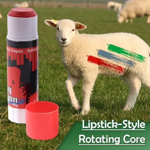 4 Pcs 2.82 Oz Livestock Marker Crayon, Cattle Marking Tools for Pig Cow Goat Horse, Donkey, Large Animal Crayons, Water Proof, Animal Skin Marking(2 Red, 1 Blue, 1 Green)