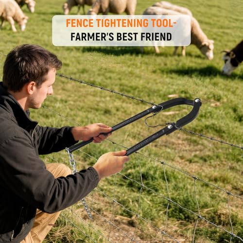 Heavy Duty Fence Fixer,Fence Wire Repair Tool,Lifetime Replacement Guarantee,Corrosion-Proof Iron Construction Designed for Electric Fences,Horse Fencing and mesh Wire Applications. (Black)