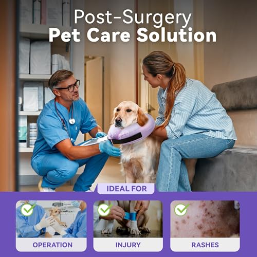Inflatable Dog Cone Collar - Donut Collar Recovery ECollar Alternative After Surgery - Soft Dog Cone for Small Medium Large Dogs - size: Medium [Neck:9"-12"]