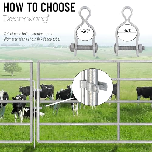 32" x 1-3/8" Heavy Duty Cane Bolt for Chain Link Fence Gate Drop Rod 1 Pack | Galvanized Steel Hardware Ground Latch for Single or Double Gate in Yard, Garden, Farm - size: 32in(1-3/8" thickness)