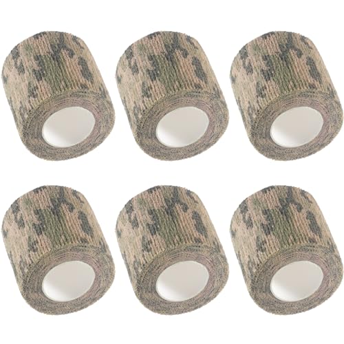 IndigoCase 6 Pack Self Adhesive Bandage Wrap 2 Inch x 5 yd Elastic Tape | CAMO-Grass Color Elastic Bandage Wrap, Vet Wrap, Small Bandage for Kids, Fingertip, Wrist, Dog, Pets - color: Camo-grass, size: 2 Inch - 6 Pack
