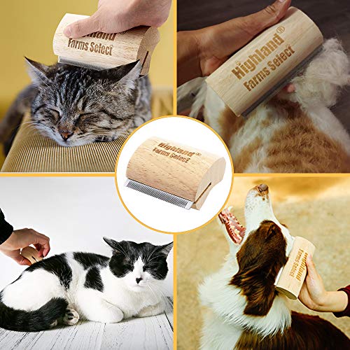 Deshedding Grooming Tool for Dogs, Cats & Horses, Ergonomic Design Wood Groom Brush, Professional Pet Groomer, Painlessly Remove for Short & Long Hair, Fur & Dirt - 2.5 Inches | Deshedding Grooming Tool for Dogs,Cats & Horses,Professional Pet Groomer,Pain