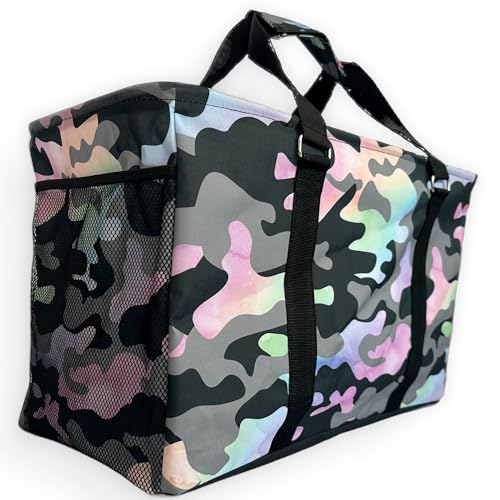 Large Collapsible Tote - color: Rainbow Camo