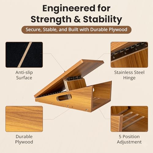 Slant Board for Exercise - 500 lb Weight Capacity, Calf Stretch Board, Stretch & Mobility Board for Physical Therapy Anti Slip Design with 5 Angle Adjustable Incline Board for Knee Ankle Pain Relief