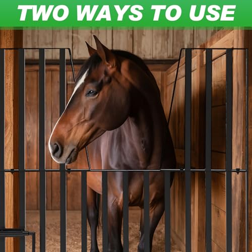 Zonon Horse Stall Door Guards 48" W x 42" H Heavy Duty Steel Yoke Design Stall Gates for Horses or Barns Accessories and Guard