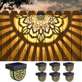 Gardsee Solar Fence Lights 6 Pack Solar Deck Lights Waterproof LED Solar Powered Step Light Wall Lights Outdoor Decorations Warm Yellow Light Decorative Lighting for Garden (Black 2) - style: flower