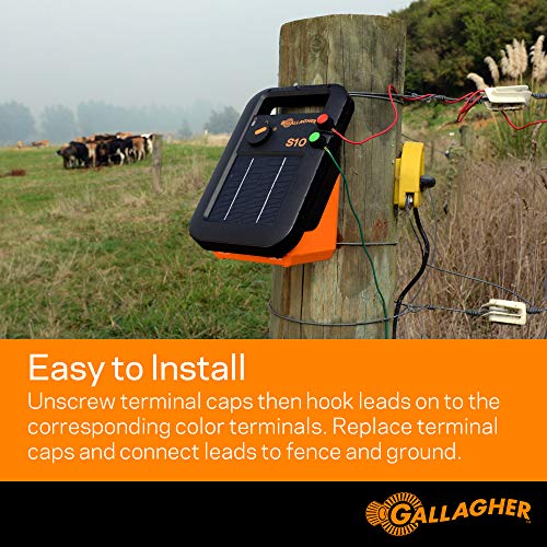 Gallagher Fence Charger Leadset | Energizer Output Lead Set | Electric Fence Energizer Accessory with Red & Green Alligator Clips | Connect to Energizers, Power Supplies & Earthing Systems | 70"