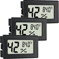 EWPJDK 3 Pack Mini Hygrometer Thermometer Indoor Humidity Meter Digital | Mini Digital Gauge for Humidors, Greenhouse, Garden, Cellar