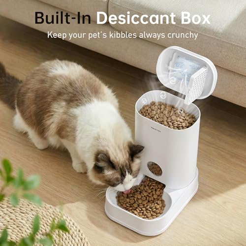 PAWGETHER® Gravity Cat Feeder, 1 Gallon/3.5L Dog Food Dispenser, No-Electricity Automatic Pet Feeder, Auto Refill Food Bowl for Cats & Small, Medium Dogs Easy to Fill - color: Feeder