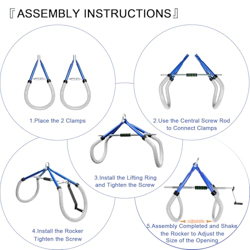 Cow Hip Lift 4410LB,Heavy-Duty Galvanized Steel Stand Assist Device with Non-Slip Rubber Clamp,OB Calving & Birthing Aid for Postpartum Recovery,Dystocia & Lame Cow (0-35.4" Adjustable)