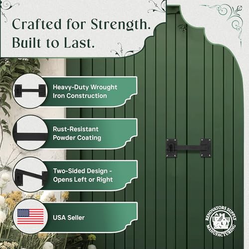 Black Iron Fence Gate Latch Lock, Colonial Style Door Hardware, 12 in, Pack of 3 - color: 12-inch Latch, size: Pack of 3
