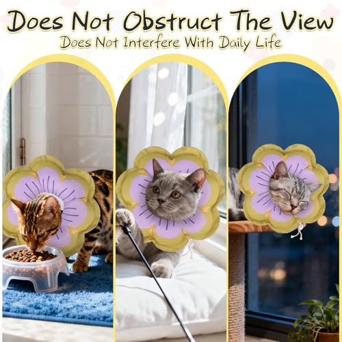 Cat Cone Collar Soft, Cat E Collar Recovery After Surgery to Stop Licking, Adjustable Waterproof Cute Neck Elizabethan Pet Kitten Puppy Donut Pillow for Cats Puppy Wound Healing, Greens - color: Green, size: Small
