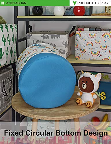 Round Thick Laundry Basket Collapsible Organizer Boys Engineering Car | Canvas Foldable Storage Hamper Sturdy Rope Handles for Household Gift Baskets Bedroom Clothes Toys Children Nursery - color: Thick Engineering Car