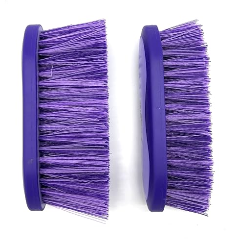 Large Horse Grooming Dandy Brush (Purple - Short Bristles) - color: Purple - Short Bristles