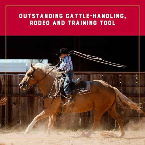 Weaver Equine Waxed Nylon, Cowboy Lasso for Cattle Roping, 7/16 x 30 ft | Versatile Rope Ideal for Cattle Handling, Roping Practice, Ranch Work, Rodeo Events, & Western-Themed Displays