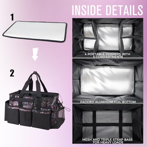 SCAVATA Wearable Cleaning Caddy, Cleaning Caddy Supplies Organizer with Handle & Shoulder Straps for Housekeepers, Under Sink & Car Cleaning Tool Organizers Bag with 4 Foldable Divider (Totem) - color: Totem