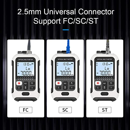 TM570 Fiber Optic Tester 3-in-1 — Optical Power Meter -70~+10 dBm, VFL Visual Fault Locator & RJ45 Cable Tester, Rechargeable Li-ion, FC/SC/ST, Compact 130g Fiber Light Meter
