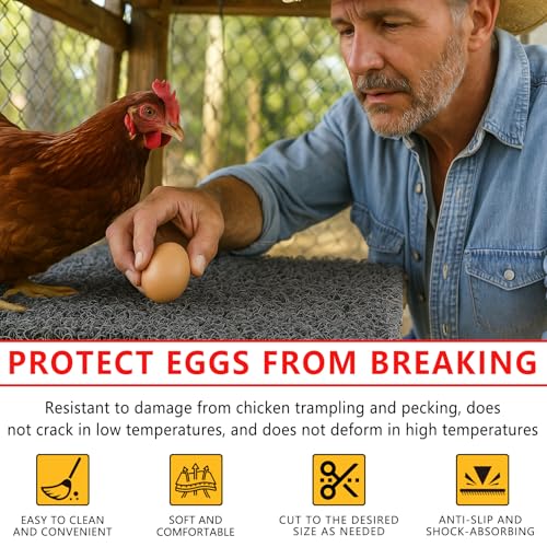 6 Pack Nesting Pads for Chicken Coop, Chicken Nesting Pads 10×10 Inch, Chicken Laying Mats, Washable & Reusable Nesting Box Liners for Chickens Coop (10” x 10”)