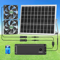 Solar Fan with Battery, Solar Fan for Greenhouse & Chicken Coop, Rechargeable Solar Fans for Outside, Solar Powered Exhuast Fans for Outdoor Doghouse Shed Circulation Vent Ventilation Cooling - size: 4.7" Fan Large