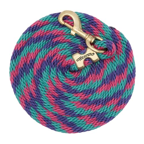 Weaver Leather Poly Lead Rope, Raspberry/Teal/Purple, Small