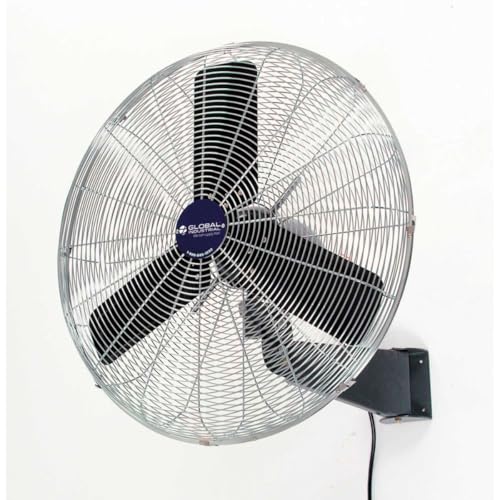 Global Industrial 30" Diameter Commercial Wall Mount Fan, Fixed & Oscillating (Black) - color: Black
