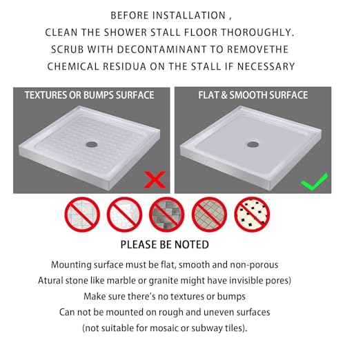 Yimobra Square Shower Floor Mat Non Slip, 21"X21" Machine Washable Bath Tub Mat, Soft on Feet, Bathmat with Drain Holes and Suction Cups, Fast Draining, Clear - color: Clear, size: 21 X 21 Inch