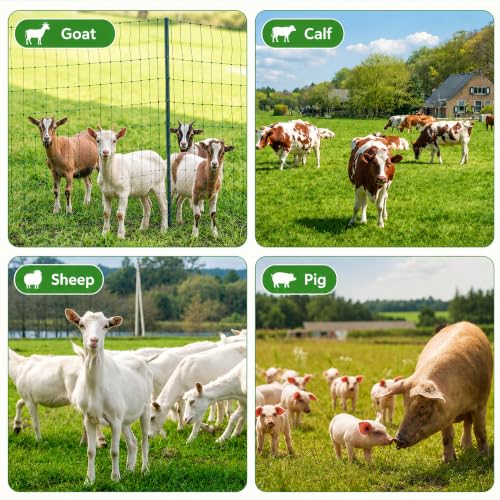 Electric Fence Netting, 49.6" H x 164'L, Electric Poultry Fence, Net Fencing Kit, Movable Livestock Nets for Yard,Backyards,Farms,Ranches, Energizer Not Included - size: 164'L x 49.6" H