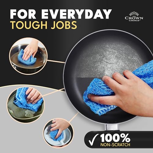 Non Scratch Dish Scrubbers for Cleaning Dishes (12 PK) - Reusable Kitchen Sponge - Replace Dish Sponges for Washing Dishes - Best Household Scrubbing Pad & Alternative Dishwashing Scrub Pads Supplies - color: All Purpose 12pk