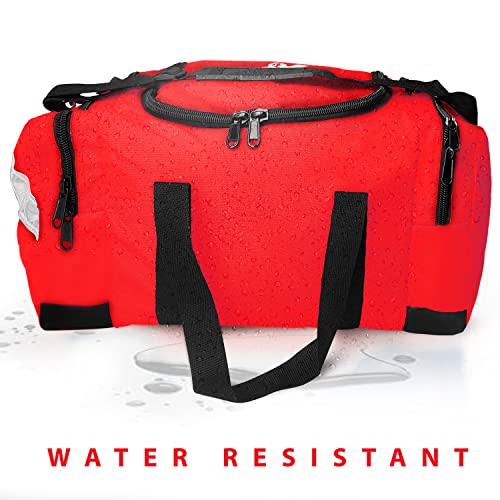 ASA TECHMED Large EMT First Responder Trauma Medical Bag Empty for Home 21x12x9 Inches, Office, School, EMTs, Paramedics, First Responders, Red - color: Red