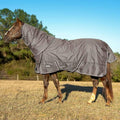 Jeffers Poplar Head Defense 1680 Denier Turnout Blanket with Detachable Neck -Plymouth Brown, 69"- Waterproof, Breathable Horse Blanket with 360g Polyfill, Ideal Protection for Winter, Heavyweight - size: 69 in