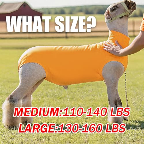 Spandex Goat Tube for Show Goats - Show Livestock Supplies: Goat Covers & Blankets (Yellow, Medium) - color: yellow, size: Medium