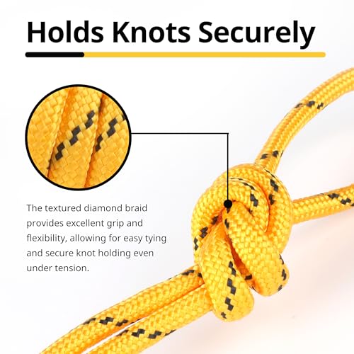 MaxxHaul Diamond Braided Rope of 1/2" x 100 Ft Extra Strength-Sunlight and Weather Resistant, Multicolor (51242) - size: 1/2" x 100 Ft
