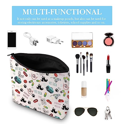 GJTIM Veterinary Technician Gift Vet Receptionist Gift Vet Assistant Gift Vet Medicine Graduation Gift Zipper Pouch Makeup Bag (Vet Tech Pattern Bag) - color: Vet Tech Pattern Bag
