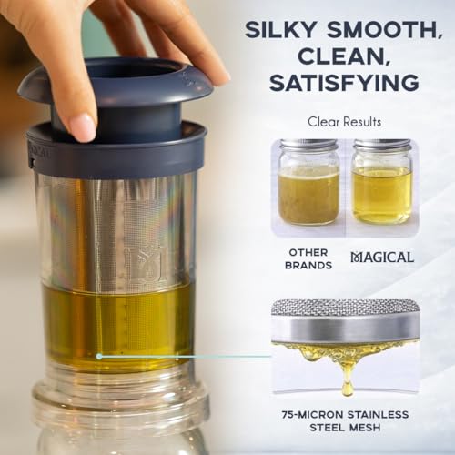 Magical Butter Filter Press - BPA-Free Reusable Straining System & Brush - size: Magical Filter Press