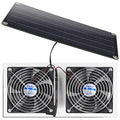 AntPay Solar Powered Fan Kit, IPX7 Weatherproof Dual Fan, Solar Exhaust Intake Cooling Ventilation for Chicken Coop,Greenhouse,Shed,Pet House,Outside with 11Ft/3.5m