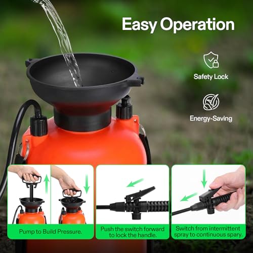 VIVOSUN 1.35-Gallon Pump Pressure Sprayer (Pack of 2) - color: Orange, size: 1.35 Gallons (Pack of 2)