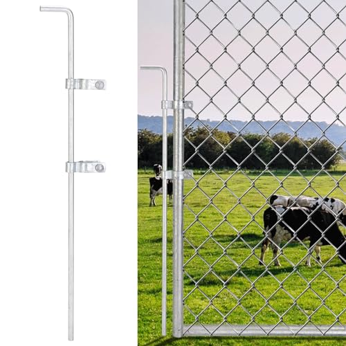 32" x 1-5/8" Heavy Duty Cane Bolt for Chain Link Fence Gate Drop Rod 1 Pack | Galvanized Steel Hardware Ground Latch for Single or Double Gate in Yard, Garden, Farm - size: 32in(1-5/8" thickness)