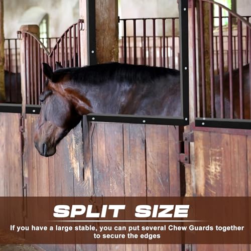 Yaocom 20 Pcs 47.5" L x 1.5" W Horse Stall Chew Guards with Screws Pre-drilled Mounting Holes Prevents Horses from Chewing on Wooden Edges, Angle Style, Easy Installation