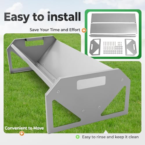Livestock Feeding Trough 22 Gallon Capacity 45" Hay Feeder Heavy | Duty Livestock Trough for Horse Sheep Cattle Hog V-Shaped Farm Sheds Pen Water Feeder Trough Powder Coated Silvery Steel - color: Silvery