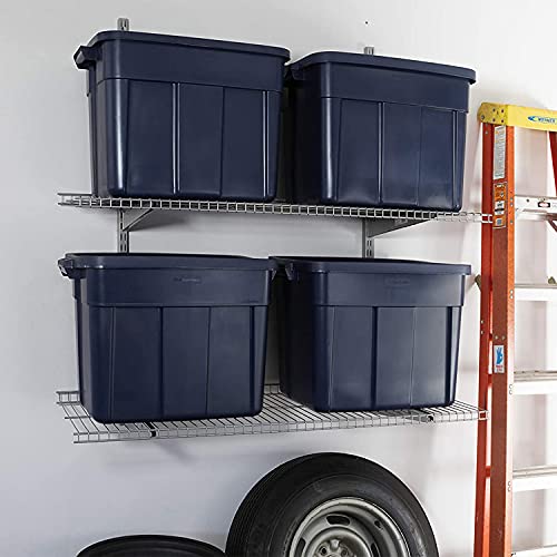 Rubbermaid Roughneck Tote Durable 18 Gallon Stackable Plastic Storage Containers with Lids and Easy Carry Handles, Pack of 6, Black/Cool Gray - size: 18 Gal - 6 Pack