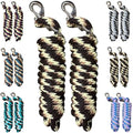 Majestic Ally Polypropylene Lead Rope with Removable Nickel Bolt Snap, 5/8 x 10 ft, for Horses and Livestock, 2 Pack (Chocolate -Copper -Cream) - color: Chocolate -Copper -Cream