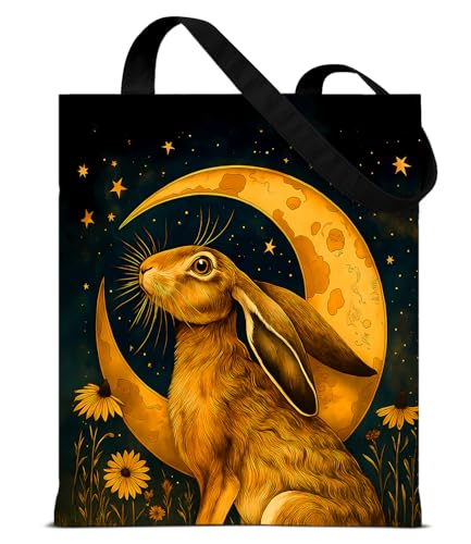 Vintage Botanical Animal Canvas Tote Bag for Women, Aesthetic Floral Animal Reusable Shoulder Bag for Shopping - color: 3