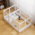 Clear-air Dog Playpen with Room Divider, Expandable Acrylic Dog Playpen to Create 2 Rooms, Clear Dog Play Pen Indoors, 30", 12 Panels, White - color: White, size: 30"H
