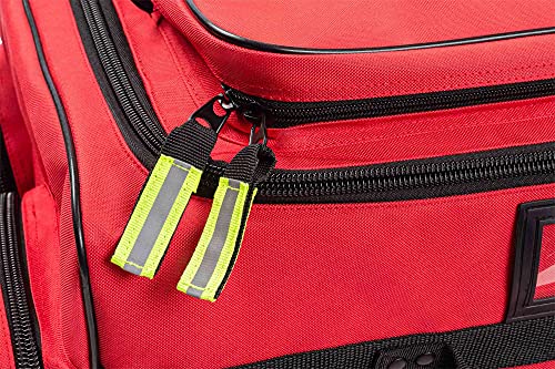 Scherber Fully-Stocked Premium First Responder Bag | HSA/FSA Approved | Large Pro EMT/EMS Trauma, Bleeding & Oxygen Medical Kit | CAT Tourniquet, HyFin Chest Seal & 250+ First Aid Supplies (Red) - color: Red