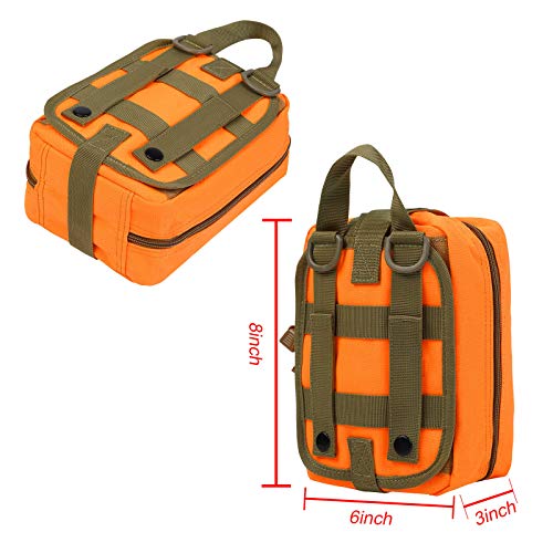 Medical Molle Pouch Tactical - 1000D Nylon First Aid Pouch, Big Capacity EMT Pouch Utility, Heavy Duty Military Grade Rip-Away Ifak Pouch for Home and Outdoor Activities（Bag Only - color: Orange