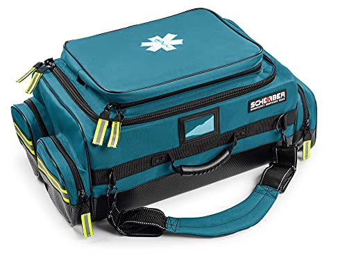 Scherber Fully-Stocked Premium First Responder Bag | HSA/FSA Approved | Large Pro EMT/EMS Trauma, Bleeding & Oxygen Medical Kit | CAT Tourniquet, HyFin Chest Seal & 250+ First Aid Supplies (Blue) - color: Blue