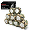 FRESINIDER 9 Rolls Self Adhesive Wrap Athletic Tape Gauze, Breathable Elastic Cohesive Bandage for Sports Injury & Pet (7 Pcs 2" x 5 Yards + 2 Pcs 1" X 5 Yards) (German Woodland Camo) - color: German Woodland Camo