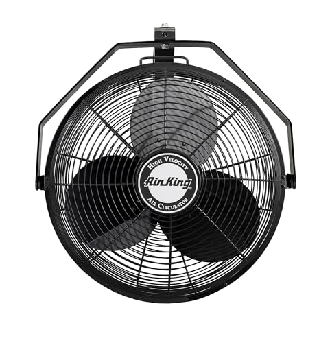 Air King 9518 18-Inch Industrial Grade Wall Mount Fan, 1/6-Horsepower,Black - style: Fan
