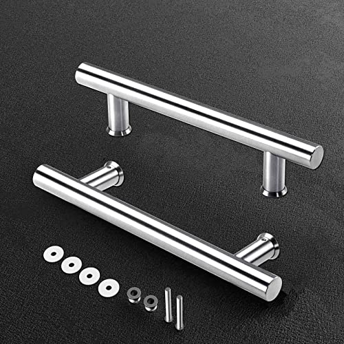 12" Stainless Steel Double Sided Push Pull Door Handle,H Shape Sliding Door Handle,Brushed,Fit for Glass Door Wooden Door - size: 12inch*1
