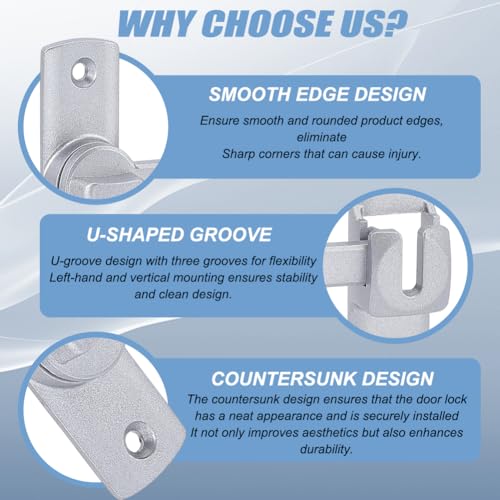 4 Pack 90/180 Degree Flip Barn Door Lock Silver Security Window Latch Zinc Alloy Right Angle Door Lock Flips Latch Lock for Barn Door Cabinet Window Bathroom Garden